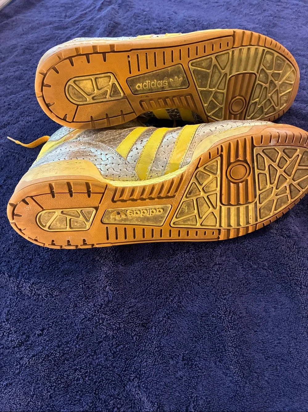 adidas Jeremy Scott Yellow and Metallic Gold High-Top Sneakers